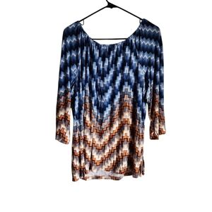 Ruby Rd large Chevron Patterned Women's Top